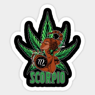 Scorpio Weed Shirt, Zodiac Cannabis, Scorpio Marijuana Shirt, Scorpio Gift, Scorpio Zodiac tee, zodiac birthday gift Sticker